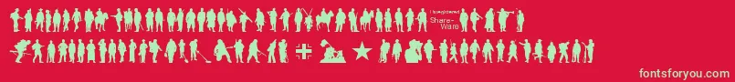 Soldier-Schriftart – Grüne Schriften auf rotem Hintergrund