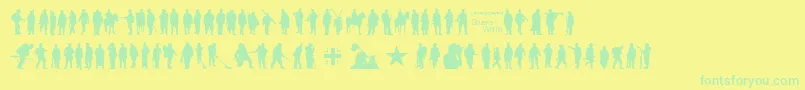 Soldier Font – Green Fonts on Yellow Background