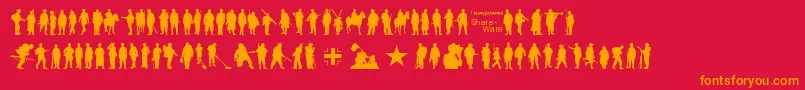 Soldier Font – Orange Fonts on Red Background