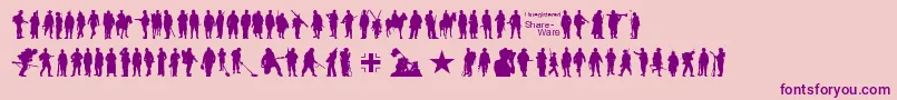 Soldier Font – Purple Fonts on Pink Background