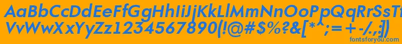 AFuturaortoBolditalic Font – Blue Fonts on Orange Background