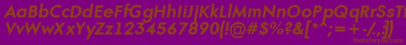 Czcionka AFuturaortoBolditalic – brązowe czcionki na fioletowym tle