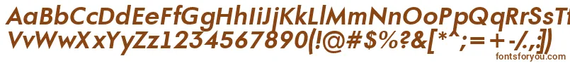 AFuturaortoBolditalic-Schriftart – Braune Schriften auf weißem Hintergrund