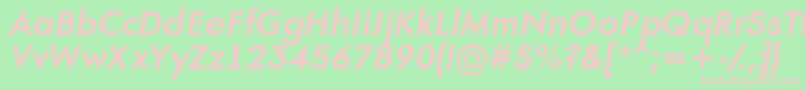 AFuturaortoBolditalic-fontti – vaaleanpunaiset fontit vihreällä taustalla