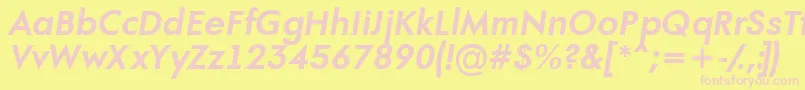 AFuturaortoBolditalic-fontti – vaaleanpunaiset fontit keltaisella taustalla
