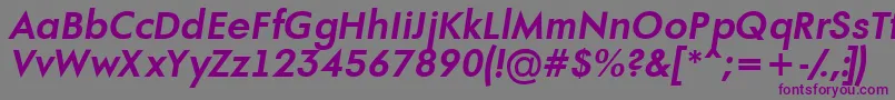 Шрифт AFuturaortoBolditalic – фиолетовые шрифты на сером фоне