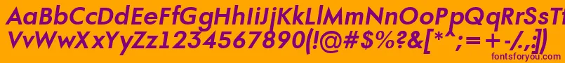 AFuturaortoBolditalic-fontti – violetit fontit oranssilla taustalla