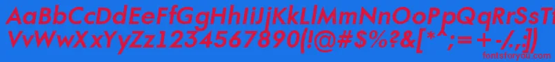 AFuturaortoBolditalic Font – Red Fonts on Blue Background