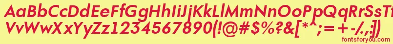 フォントAFuturaortoBolditalic – 赤い文字の黄色い背景
