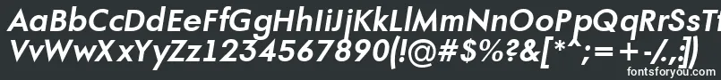 フォントAFuturaortoBolditalic – 黒い背景に白い文字