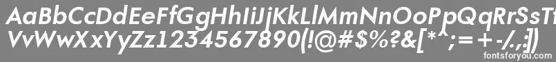 フォントAFuturaortoBolditalic – 灰色の背景に白い文字