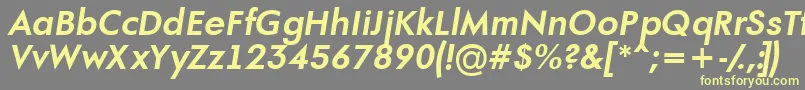 Шрифт AFuturaortoBolditalic – жёлтые шрифты на сером фоне