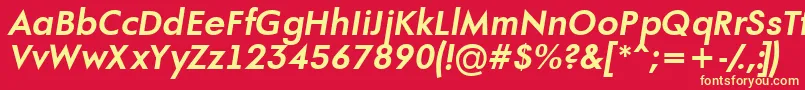 AFuturaortoBolditalic Font – Yellow Fonts on Red Background