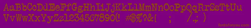 AnotherTypewriter-Schriftart – Braune Schriften auf violettem Hintergrund