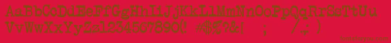 AnotherTypewriter Font – Brown Fonts on Red Background