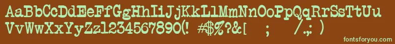 AnotherTypewriter Font – Green Fonts on Brown Background