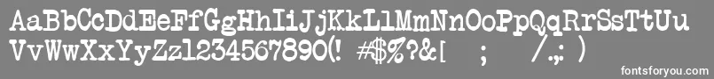 AnotherTypewriter Font – White Fonts on Gray Background