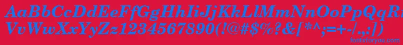 NewCenturySchoolbookCeBoldItalic Font – Blue Fonts on Red Background