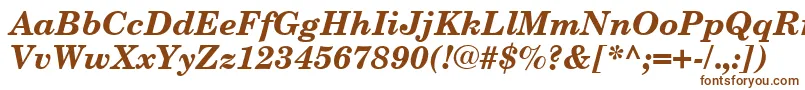 NewCenturySchoolbookCeBoldItalic-fontti – ruskeat fontit valkoisella taustalla