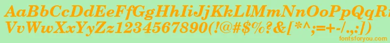 NewCenturySchoolbookCeBoldItalic Font – Orange Fonts on Green Background