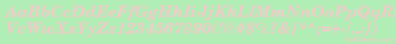 NewCenturySchoolbookCeBoldItalic Font – Pink Fonts on Green Background