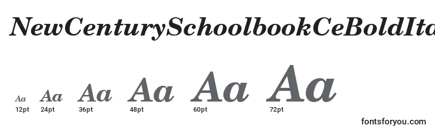 NewCenturySchoolbookCeBoldItalic Font Sizes