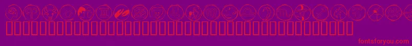 フォントKrAstro2 – 紫の背景に赤い文字