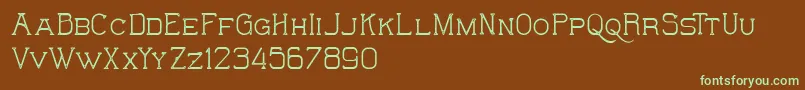 TheWildHammersDemo-fontti – vihreät fontit ruskealla taustalla