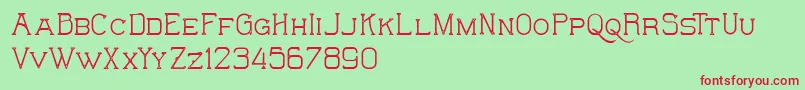 TheWildHammersDemo-Schriftart – Rote Schriften auf grünem Hintergrund