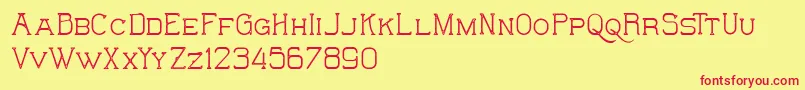 フォントTheWildHammersDemo – 赤い文字の黄色い背景