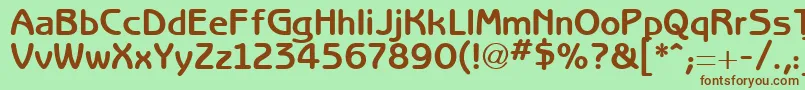 RedjaminGothic-fontti – ruskeat fontit vihreällä taustalla