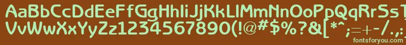 RedjaminGothic-fontti – vihreät fontit ruskealla taustalla