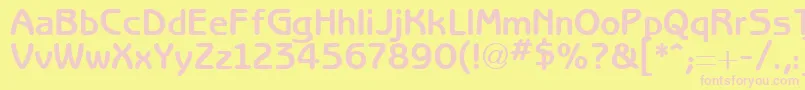 RedjaminGothic-fontti – vaaleanpunaiset fontit keltaisella taustalla
