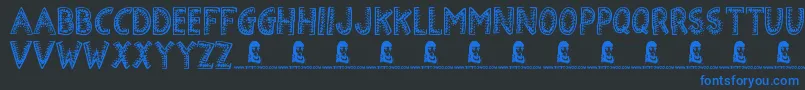 Demolished Font – Blue Fonts on Black Background