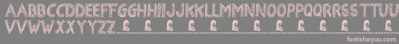 Demolished Font – Pink Fonts on Gray Background