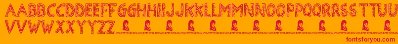 Demolished Font – Red Fonts on Orange Background