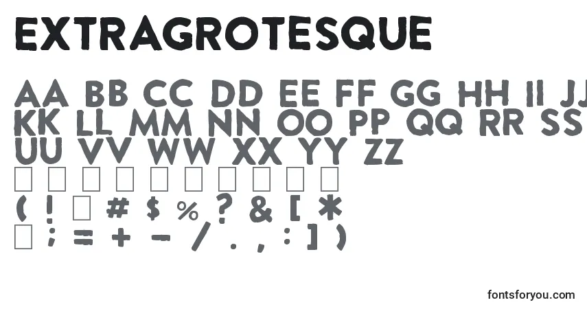 Schriftart ExtraGrotesque – Alphabet, Zahlen, spezielle Symbole
