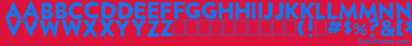 Fonte ExtraGrotesque – fontes azuis em um fundo vermelho