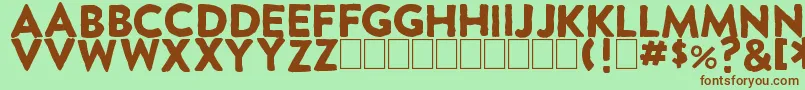 Czcionka ExtraGrotesque – brązowe czcionki na zielonym tle