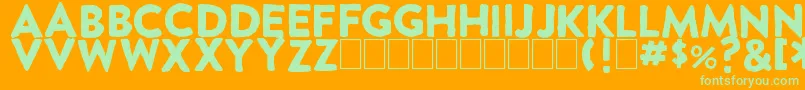 Fonte ExtraGrotesque – fontes verdes em um fundo laranja