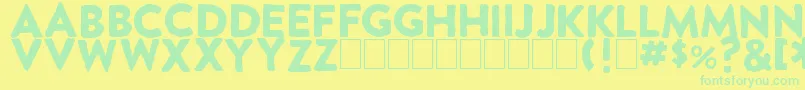 Police ExtraGrotesque – polices vertes sur fond jaune