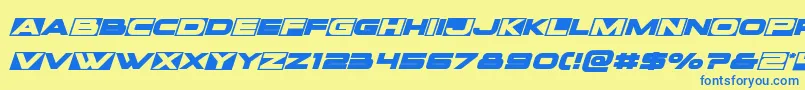 Voxboxexpandital Font – Blue Fonts on Yellow Background