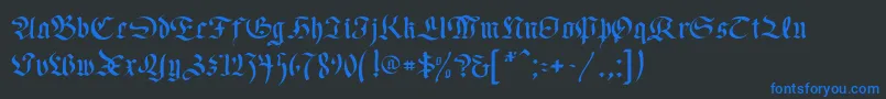 OldGermen Font – Blue Fonts on Black Background