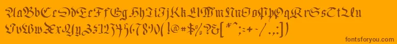 OldGermen Font – Brown Fonts on Orange Background