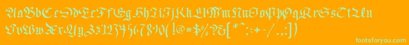 Шрифт OldGermen – зелёные шрифты на оранжевом фоне