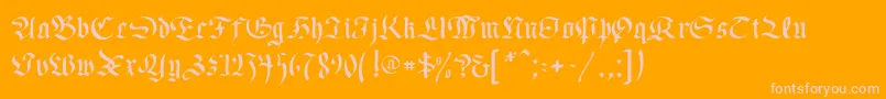 OldGermen Font – Pink Fonts on Orange Background