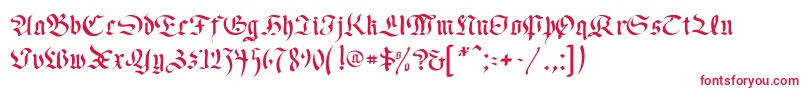 フォントOldGermen – 赤い文字