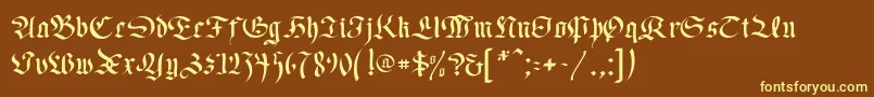 OldGermen Font – Yellow Fonts on Brown Background
