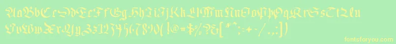 Подробнее о шрифте OldGermen Шрифт OldGermen – жёлтые шрифты на зелёном фоне