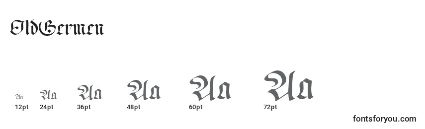 OldGermen Font Sizes